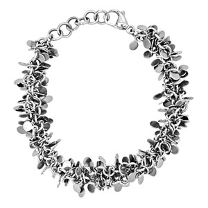 Inox Steel Link Bracelet with Dangling Discs BR3164